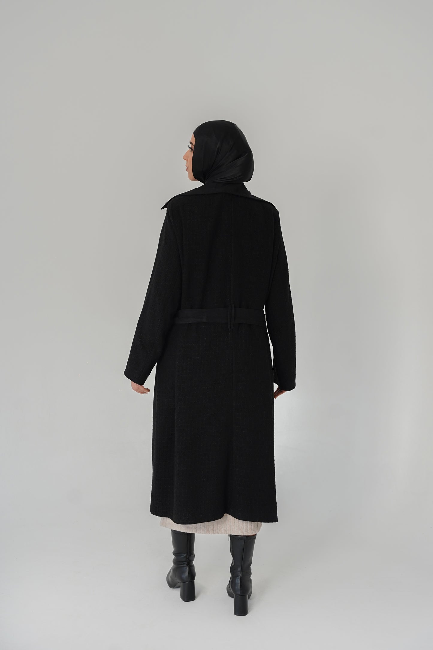 Şanel Tüvit & Süet Astarlı Kimono Ceket - Siyah