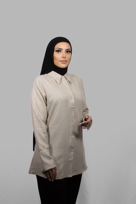 Fitted Waist Shirt – Ecru